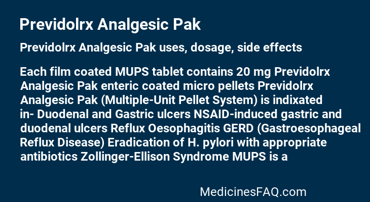 Previdolrx Analgesic Pak