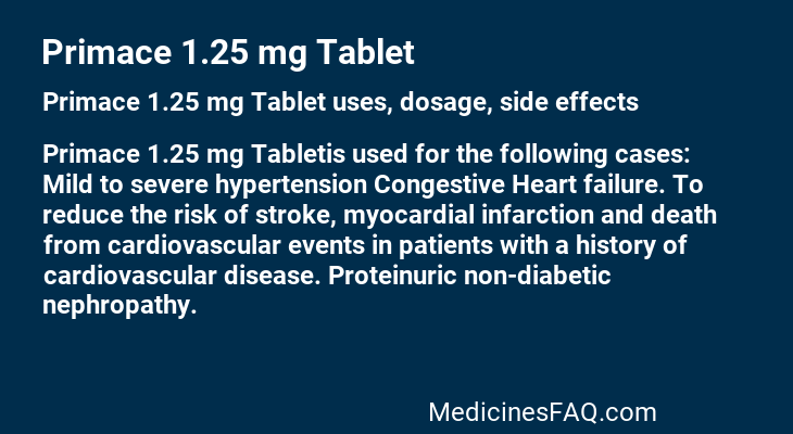 Primace 1.25 mg Tablet