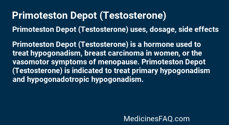 Primoteston Depot (Testosterone)