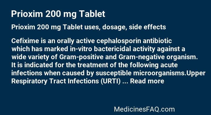 Prioxim 200 mg Tablet