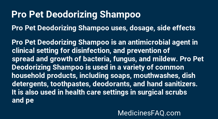 Pro Pet Deodorizing Shampoo