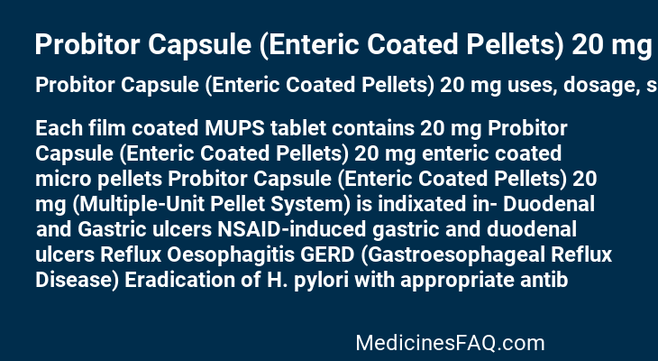 Probitor Capsule (Enteric Coated Pellets) 20 mg