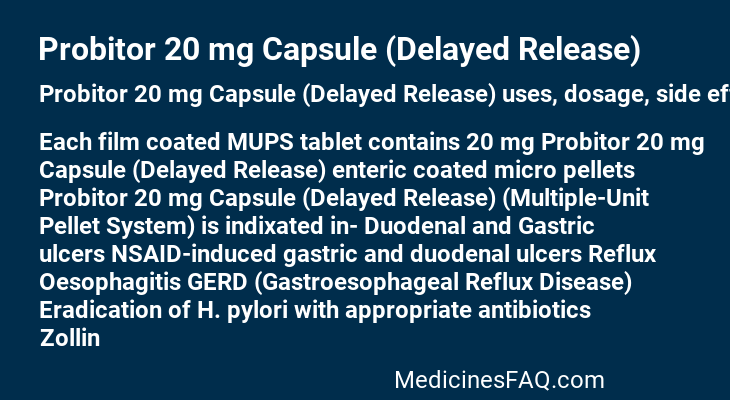 Probitor 20 mg Capsule (Delayed Release)