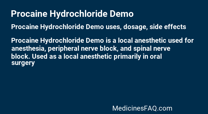Procaine Hydrochloride Demo