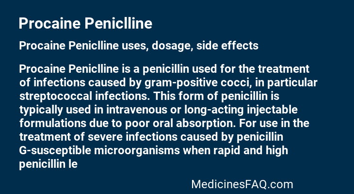 Procaine Peniclline