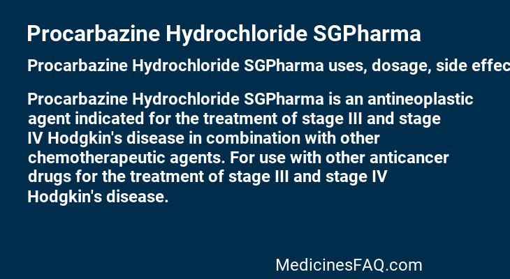Procarbazine Hydrochloride SGPharma