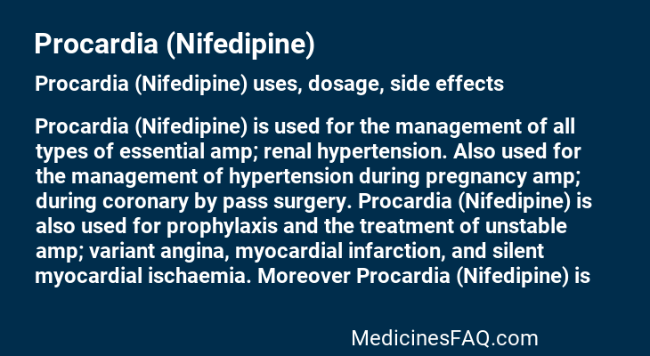 Procardia (Nifedipine)