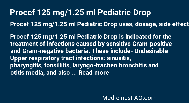 Procef 125 mg/1.25 ml Pediatric Drop