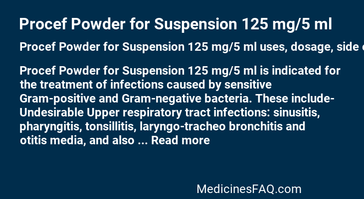 Procef Powder for Suspension 125 mg/5 ml