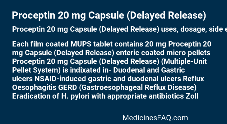 Proceptin 20 mg Capsule (Delayed Release)