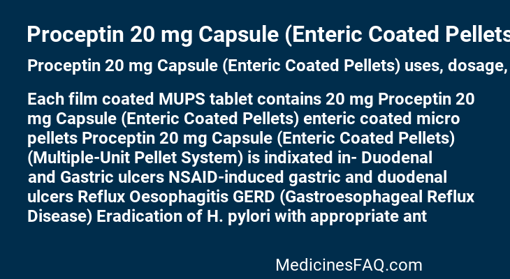 Proceptin 20 mg Capsule (Enteric Coated Pellets)