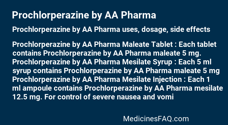 Prochlorperazine by AA Pharma