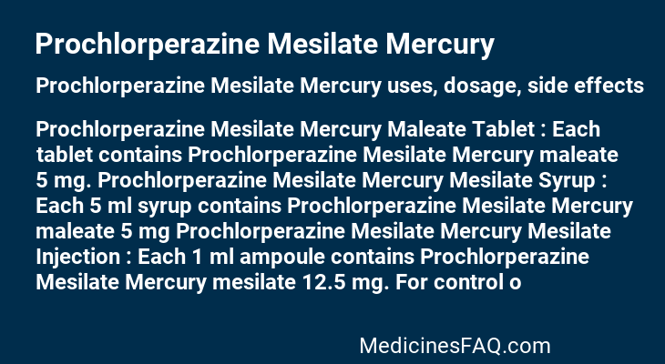 Prochlorperazine Mesilate Mercury