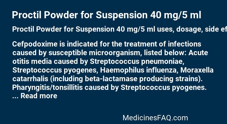 Proctil Powder for Suspension 40 mg/5 ml