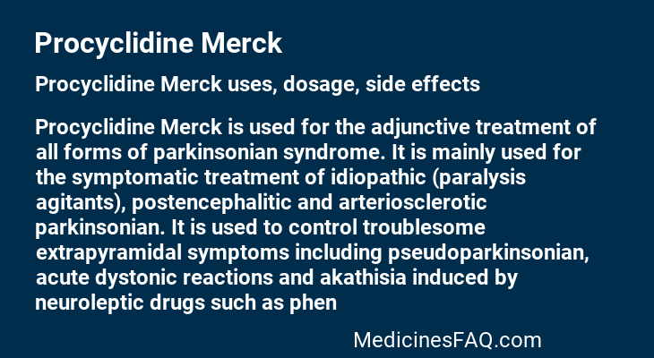 Procyclidine Merck