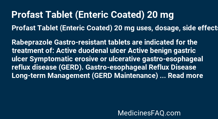 Profast Tablet (Enteric Coated) 20 mg