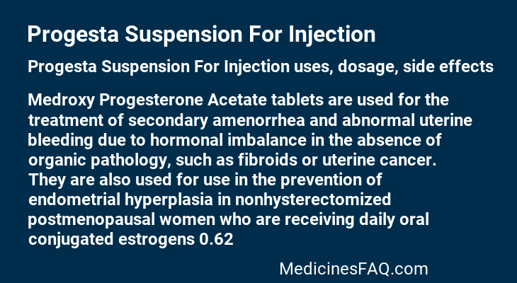 Progesta Suspension For Injection
