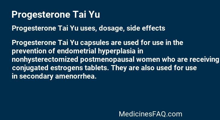 Progesterone Tai Yu