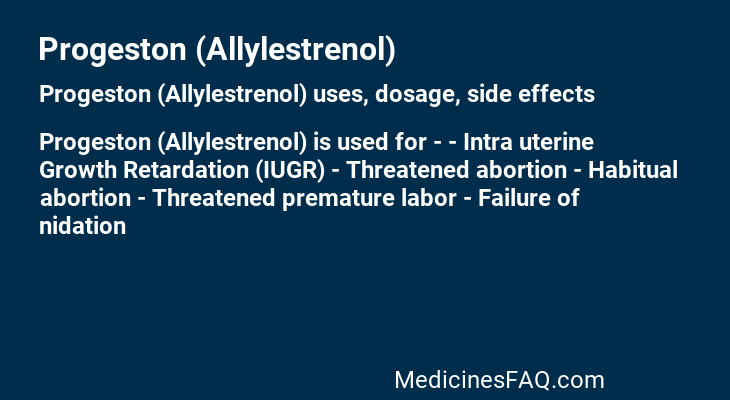 Progeston (Allylestrenol)