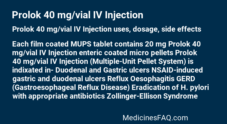 Prolok 40 mg/vial IV Injection