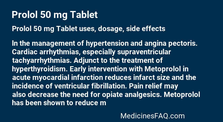 Prolol 50 mg Tablet