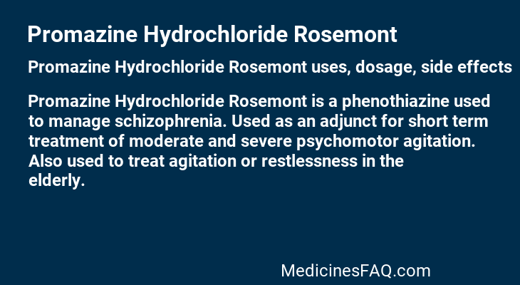 Promazine Hydrochloride Rosemont