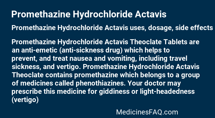 Promethazine Hydrochloride Actavis