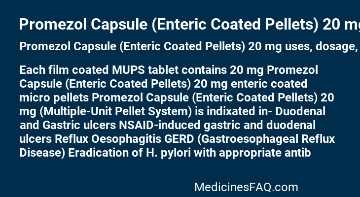 Promezol Capsule (Enteric Coated Pellets) 20 mg