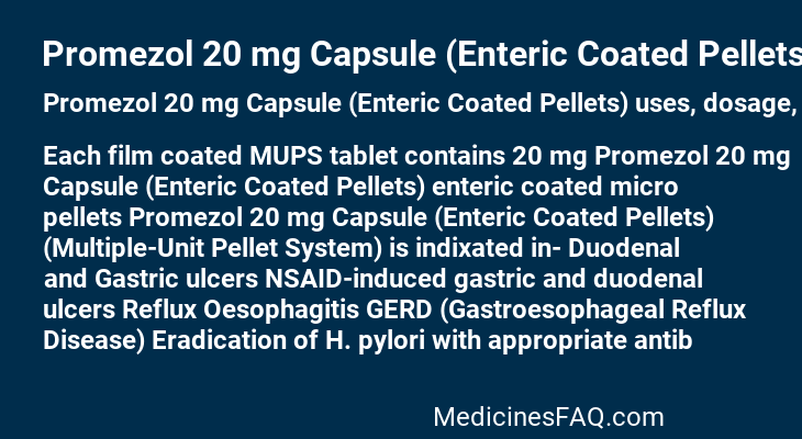 Promezol 20 mg Capsule (Enteric Coated Pellets)