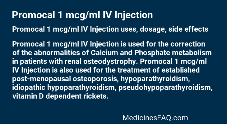 Promocal 1 mcg/ml IV Injection