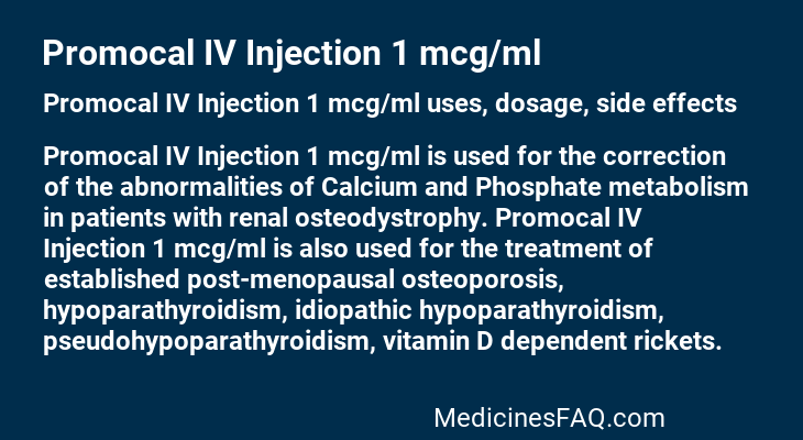 Promocal IV Injection 1 mcg/ml