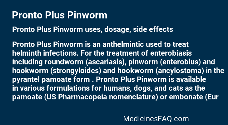 Pronto Plus Pinworm