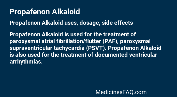 Propafenon Alkaloid