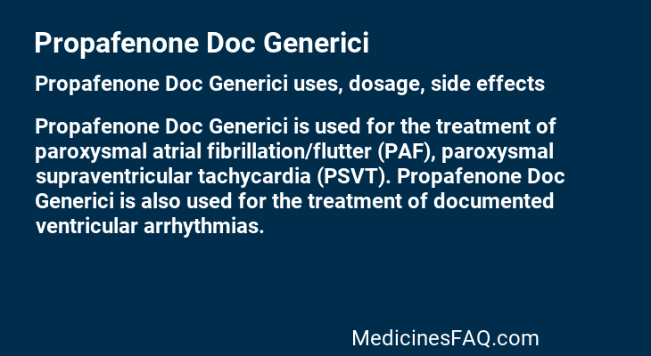 Propafenone Doc Generici