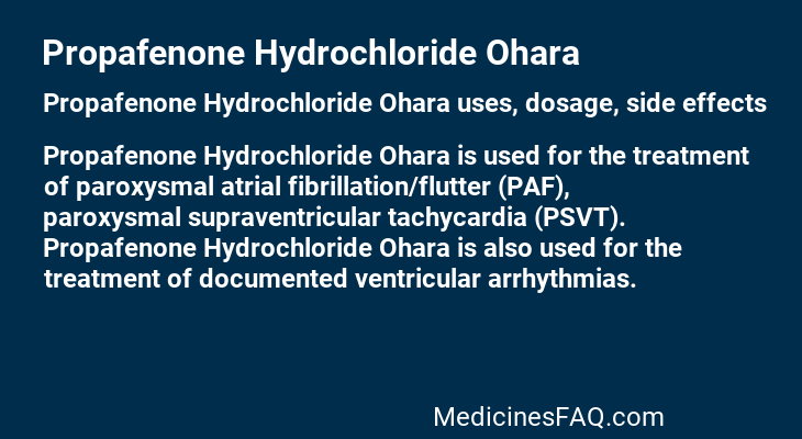 Propafenone Hydrochloride Ohara
