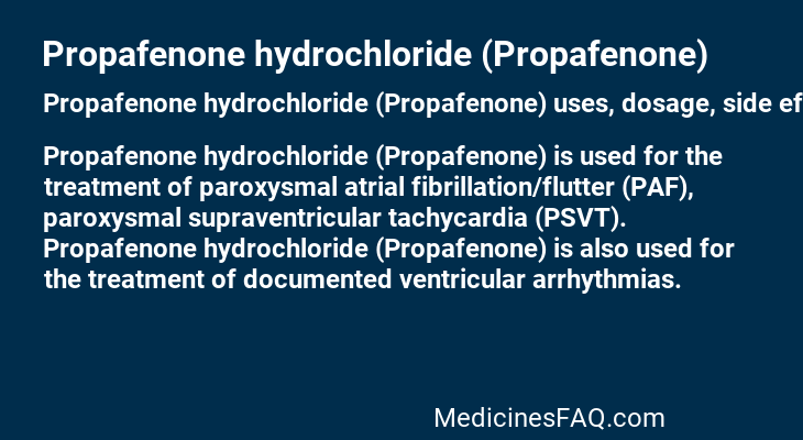 Propafenone hydrochloride (Propafenone)