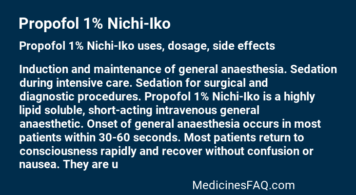 Propofol 1% Nichi-Iko