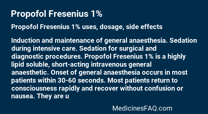 Propofol Fresenius 1%