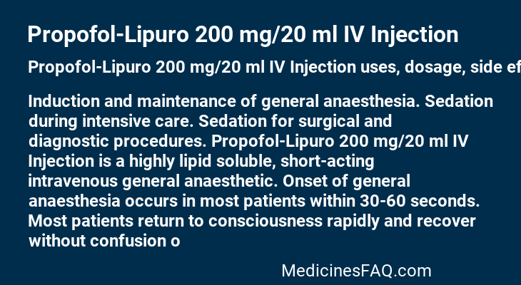 Propofol-Lipuro 200 mg/20 ml IV Injection