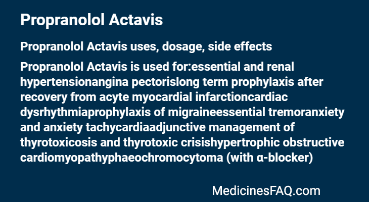 Propranolol Actavis