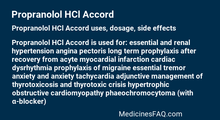 Propranolol HCl Accord