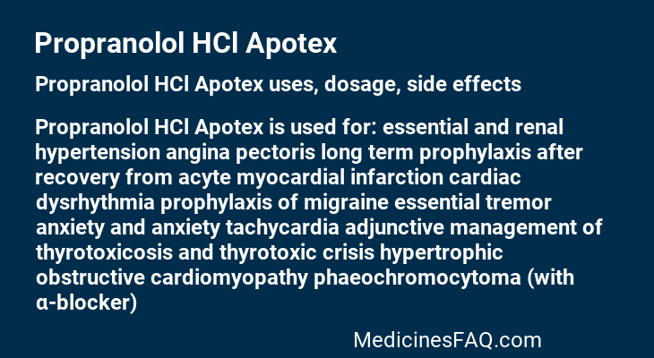 Propranolol HCl Apotex