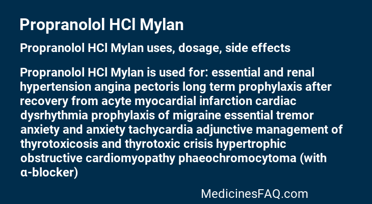 Propranolol HCl Mylan