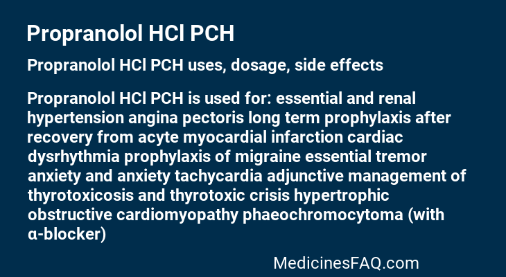 Propranolol HCl PCH