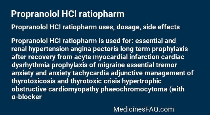 Propranolol HCl ratiopharm