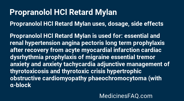 Propranolol HCl Retard Mylan