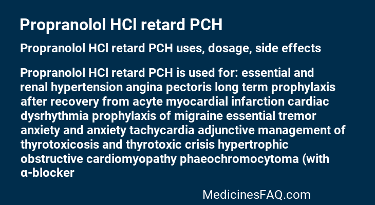 Propranolol HCl retard PCH