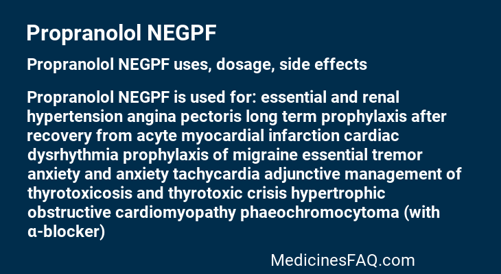 Propranolol NEGPF