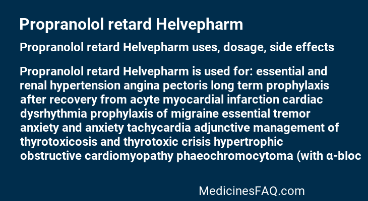 Propranolol retard Helvepharm