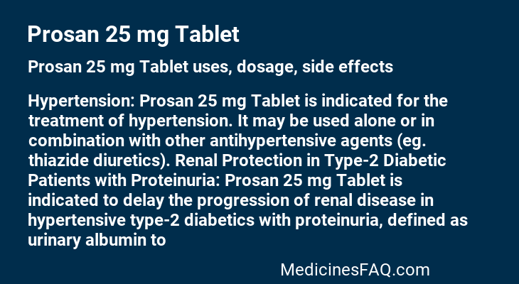 Prosan 25 mg Tablet